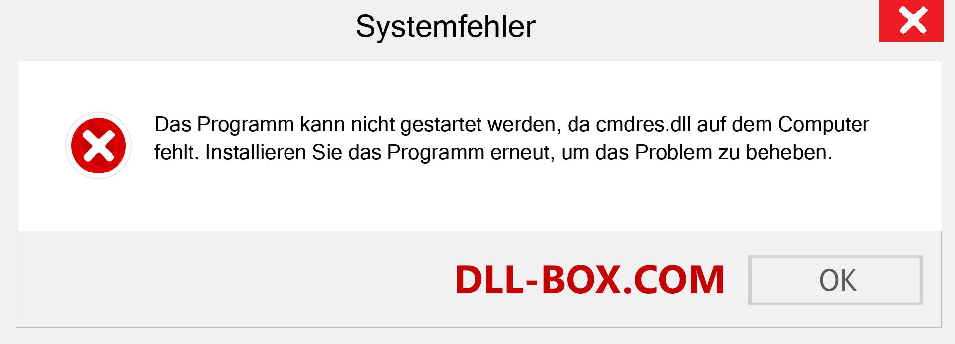 cmdres.dll-Datei fehlt?. Download für Windows 7, 8, 10 - Fix cmdres dll Missing Error unter Windows, Fotos, Bildern