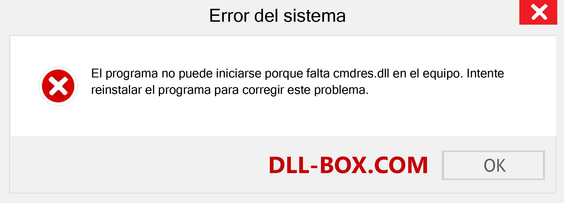 ¿Falta el archivo cmdres.dll ?. Descargar para Windows 7, 8, 10 - Corregir cmdres dll Missing Error en Windows, fotos, imágenes